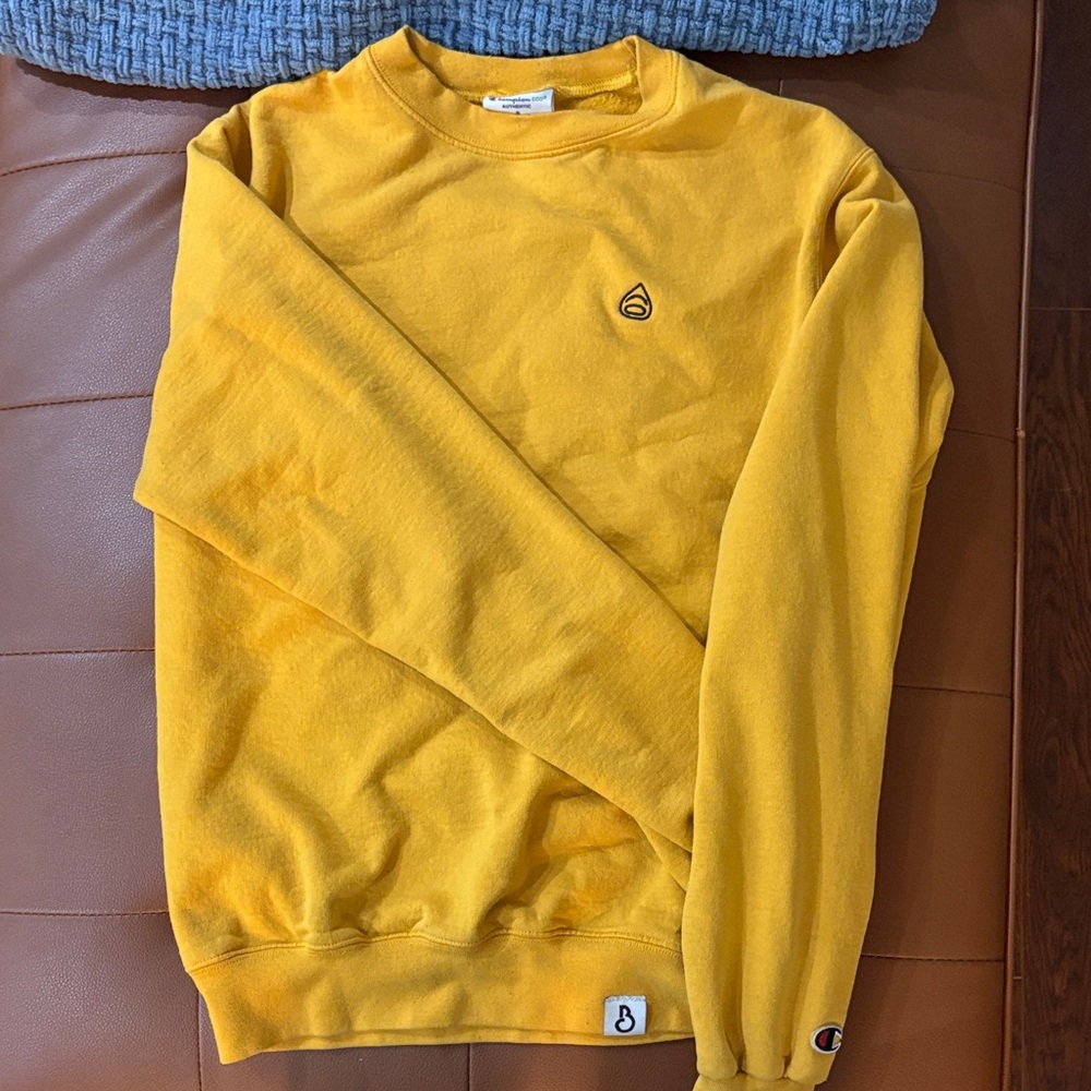 Familia Baldassarre Tortellini x Champion Men's Mustard Crewneck Sweater